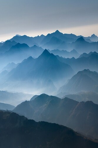 misty mountain ridges