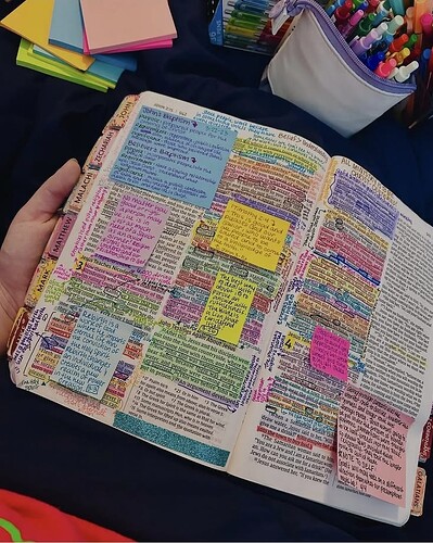 highlighted bible pages